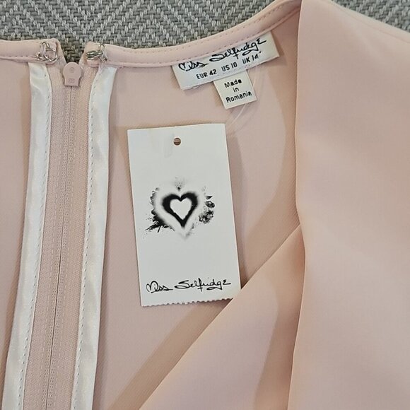 Miss Selfridge Bodycon Peplum Dress Women's Size 10 Peach Zip Back NWT NEW - Picture 5 of 12